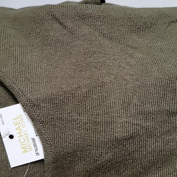 MICHAEL KORS WOMEN'S WOVEN LONG SLEEVES PULLOVER GREEN TOP/ M. - Picture 13 of 13